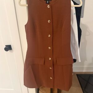 Sincerely Jules Rust Button-Down Mini Dress